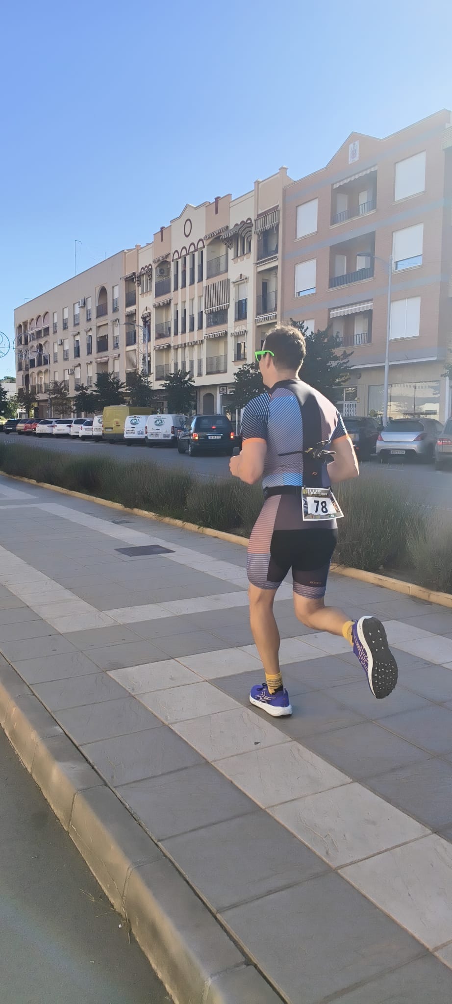 Pablo corriendo durante el Triatlón Sprint de Guadix