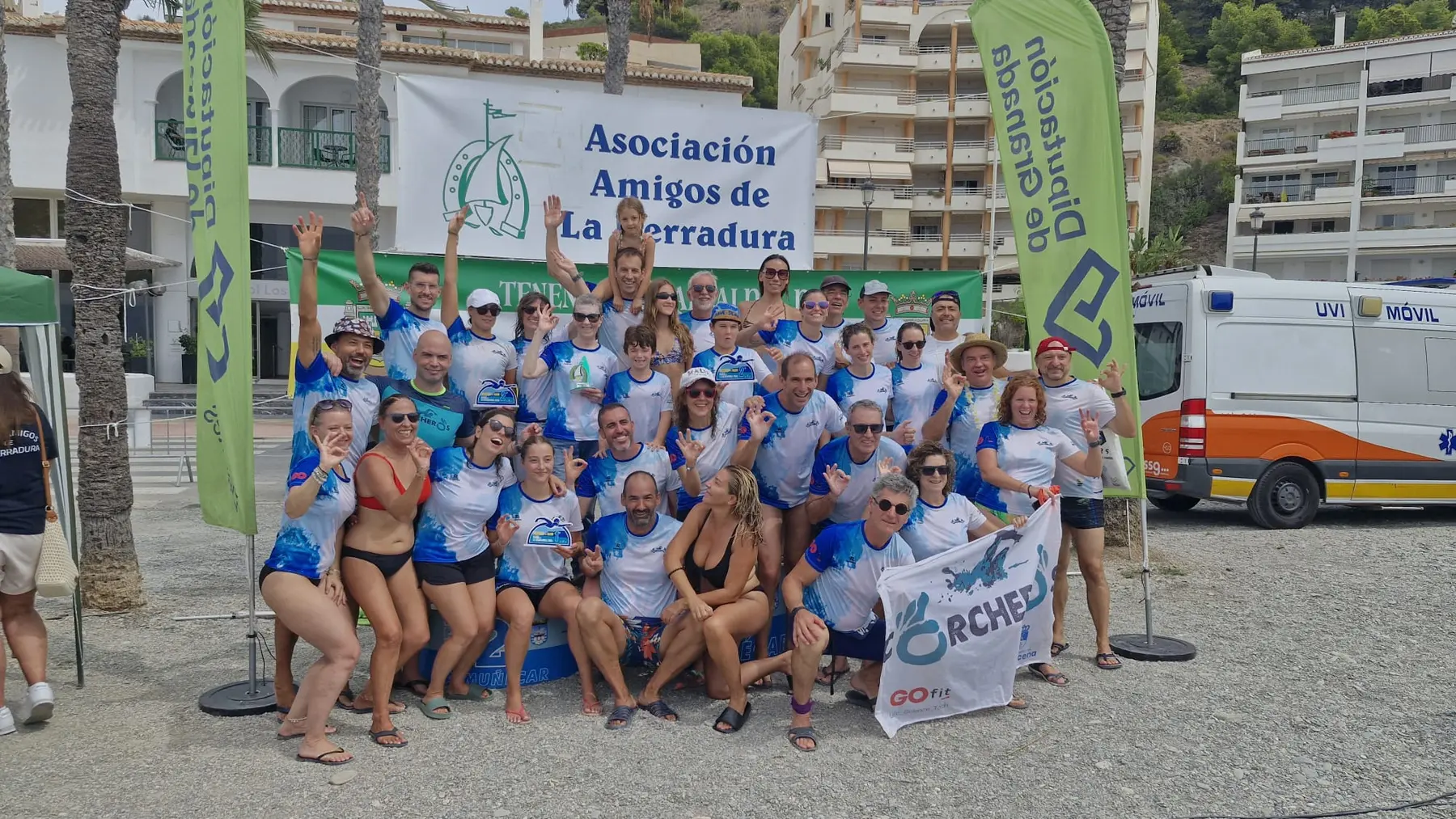 Foto panorámica del CN Corcheros antes de la Travesía de La Herradura