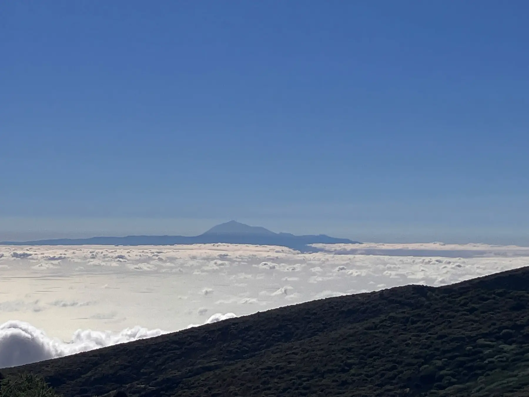 Paisaje insular sobre un mar de nubes fotografiado por Capelli durante sus vacaciones